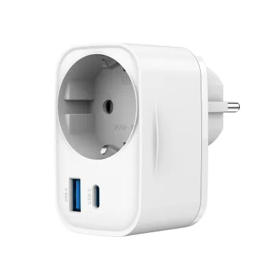 Зарядний пристрій Gembird 1xUSB-C PD20W + 1xUSB QC3.0 + Schuko white (TA-ACPDQC20-01-W)
