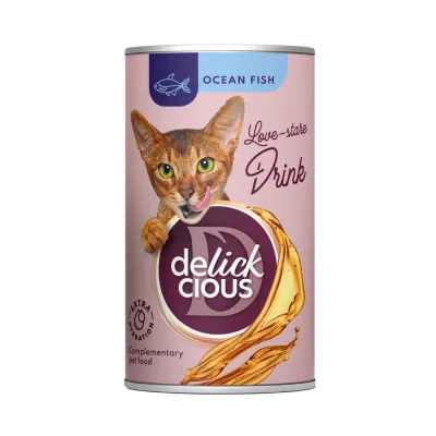 Вологий корм для кішок Delickcious Напій з океанічною рибою 140 г (4820269141537)