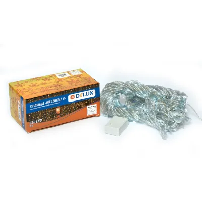 Гірлянда Delux Waterfall С 320LED 3х3 м білий/прозорий IP20 (90018007)