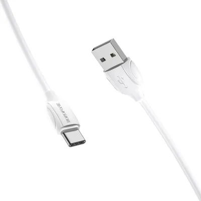 Дата кабель USB 2.0 AM to USB-C 1.0m 3A white BOROFONE (6931474701800)