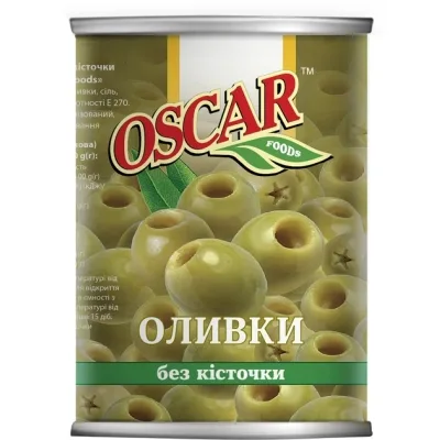 Овочева консервація Oscar foods Оливки без кісточки 400 г (8413552051406)