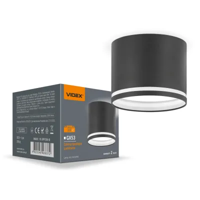 Світильник Videx під лампу GX53 накладний Чорний (VL-SPF35A-B)
