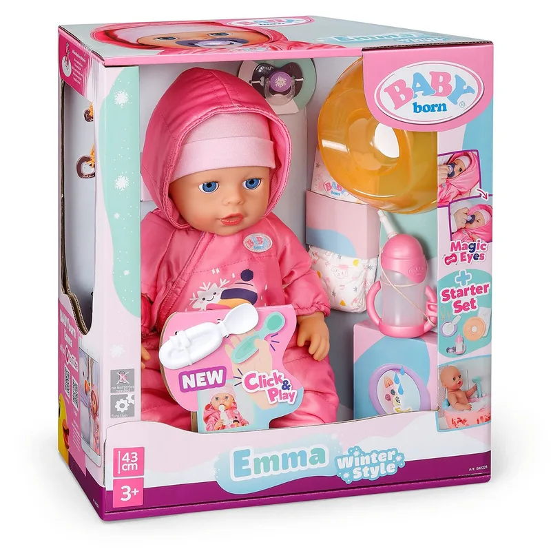Лялька BABY BORN серії "Click & Play" – ЗИМОВИЙ СТИЛЬ ЕММИ (43 см, з аксес.)