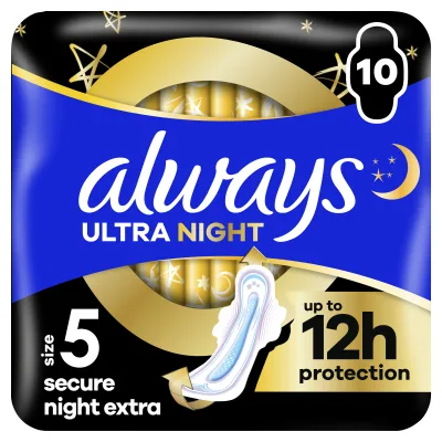Гігієнічні прокладки Always Ultra Secure Night Extra Розмір 5 10 шт. (8006540093849)