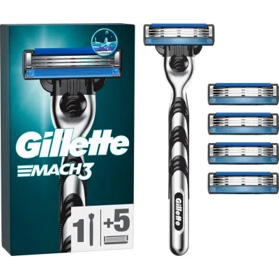 Бритва Gillette Mach3 з 5 змінними картриджами (7702018610181)
