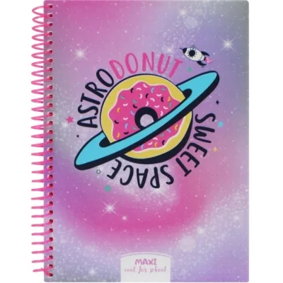 Блокнот Maxi А5, пластикова обкладинка, спіраль, 80 арк., клітинка (MX20832-21)