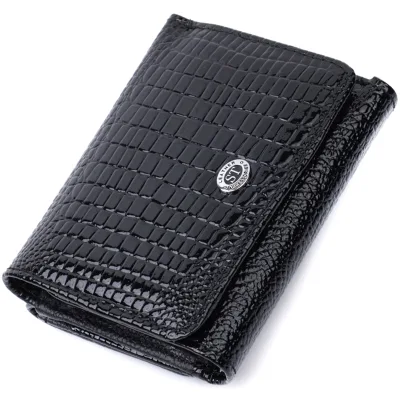 Гаманець ST Leather З натуральної шкіри Чорний (22732)