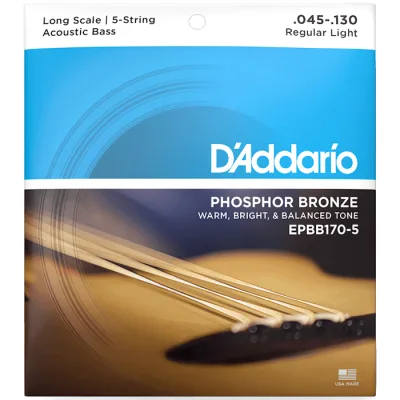 Струни для гітари D'Addario Acoustic Bass Phosphor Bronze Light 5-String (45-130) (EPBB170-5)