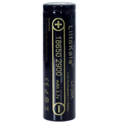 Акумулятор 18650 2900mAh Li-Ion, (2850-2950mah), 3.7V (2.75-4.2V), Blac Liitokala (Lii-29A)