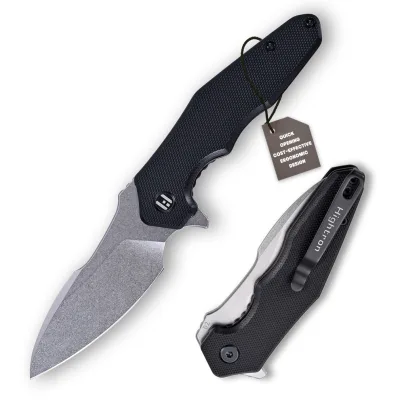 Ніж Hightron Mini Ventura, D2, G10, чорний, сталевий stonewash клинок (HK05BLKS)