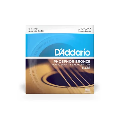 Струни для гітари D'Addario Phosphor Bronze Regular Light 12-String (10-47) (EJ38)