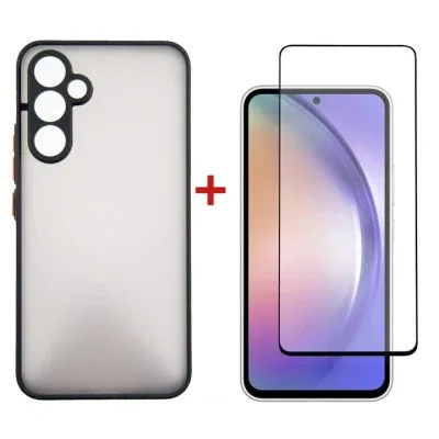 Чохол до мобільного телефона Dengos Kit for Samsung Galaxy A54 case + glass (Black) (DG-KM-26)