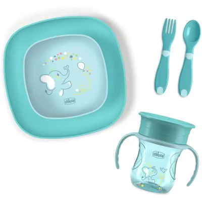 Набір дитячого посуду Chicco Set Pappa 12 м+ Блакитний (16201.25)