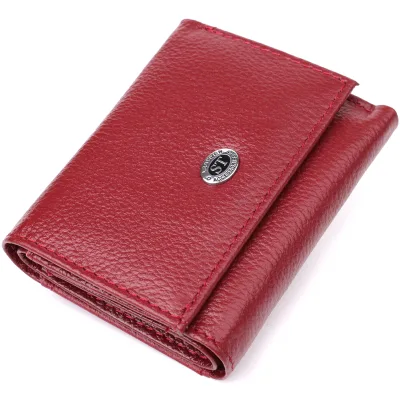 Гаманець ST Leather З натуральної шкіри Бордовий (23082)
