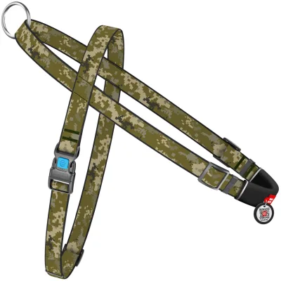 Шлея для собак WAUDOG Nylon з QR-паспортом "Мілітарі" L (328-4026)