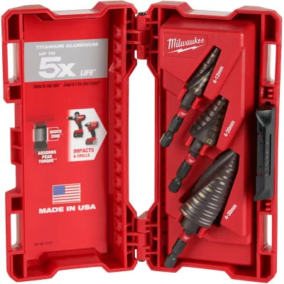 Набір свердл Milwaukee ступінчастих SHOCKWAVE Impact Duty, 3шт (48899266)