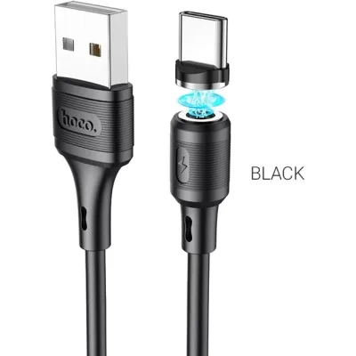 Дата кабель USB 2.0 AM to USB-C 1.0m 3A magnetic X52 black HOCO (6931474735546)