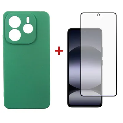 Чохол до мобільного телефона Dengos Kit Xiaomi Redmi Note 14 case Soft + glass (Mint) (DG-KM-131)