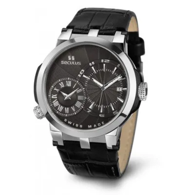 Наручний годинник Seculus 4511.5.775.751 black, ss, black leather