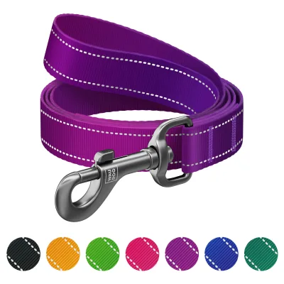Повідець для собак WAUDOG Nylon Mono світловідбивний, S, Ш 15 мм, Д 300 см, фіолетовий (46439)