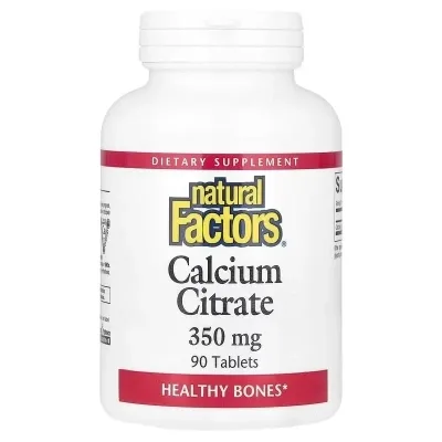 Мінерали Natural Factors Кальцій цитрат, 350 мг, Calcium Citrate, 90 таблеток (NFS-01611)
