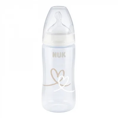 Пляшечка для годування Nuk First Choice Plus Серця 300 мл Бежева (3952398)