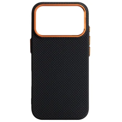 Чохол до мобільного телефона Armorstandart LikeCarbon2 SE MagCase Apple iPhone 17 Pro Kevlar Black Orange (ARM89164)