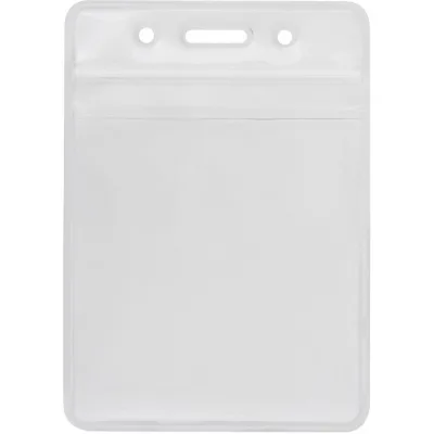 Бейдж Optima вертикальний замок zip lock PVC, 91х128 мм (O45629)
