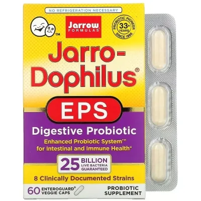 Пробіотики Jarrow Formulas Пробіотики, 25 млрд КУО, Jarro-Dophilus EPS, 60 вегетаріанських ка (JRW-03043)