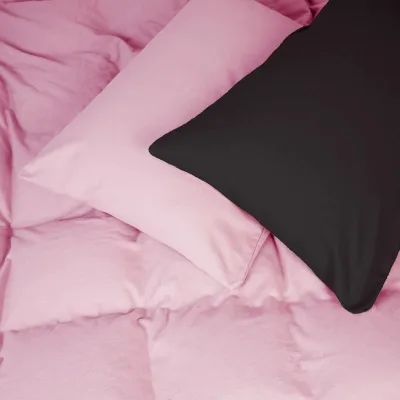 Постільна білизна MirSon 002-008 Black/Pink Фланель 2x143x210 Сімейний (2200009661877)