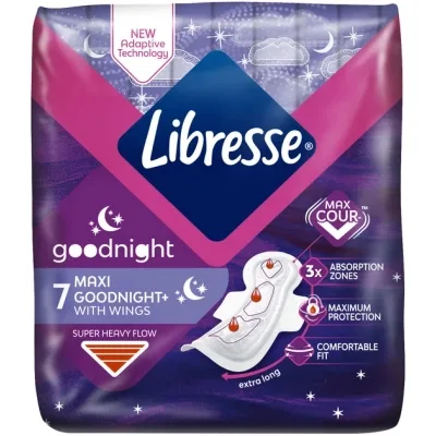 Гігієнічні прокладки Libresse Maxi Goodnight 7 шт. (7322540823356)