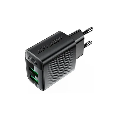 Зарядний пристрій Acefast 2xUSB 12W A86 black (6974316283270)
