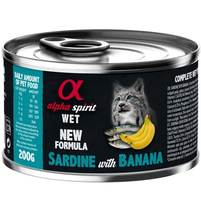 Консерви для котів Alpha Spirit Sardine with Banana for Adult Cat 200 г (8437015969190)