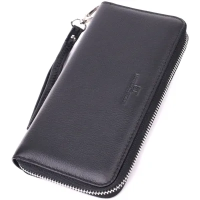 Гаманець ST Leather З натуральної шкіри Чорний (22559)