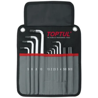 Ключ Toptul шестигранний з кулею 1,5-10мм 11шт. супердовгий у чохлі (GPAQ1101)