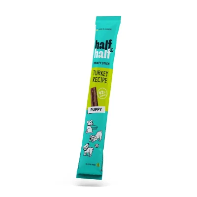 Ласощі для собак Half&Half м'ясна паличка з індичкою для цуценят 12 г (4820261921731)