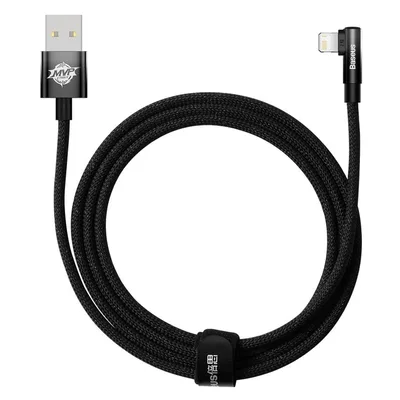 Дата кабель USB 2.0 AM to Lightning 2.0m 2.4A 90° corner black Baseus (CAVP000101)