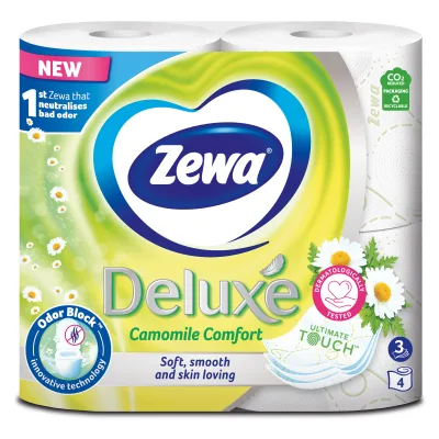 Туалетний папір Zewa Deluxe Ромашка 3 шари 4 рулони (7322540060133)