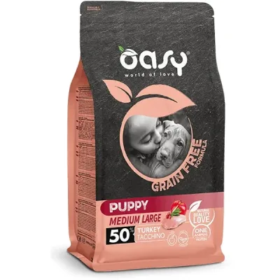 Сухий корм для собак OASY DOG Grain Free Puppy Medium/Large індичка з яблуком та журавлиною 18 кг (8053017349381)