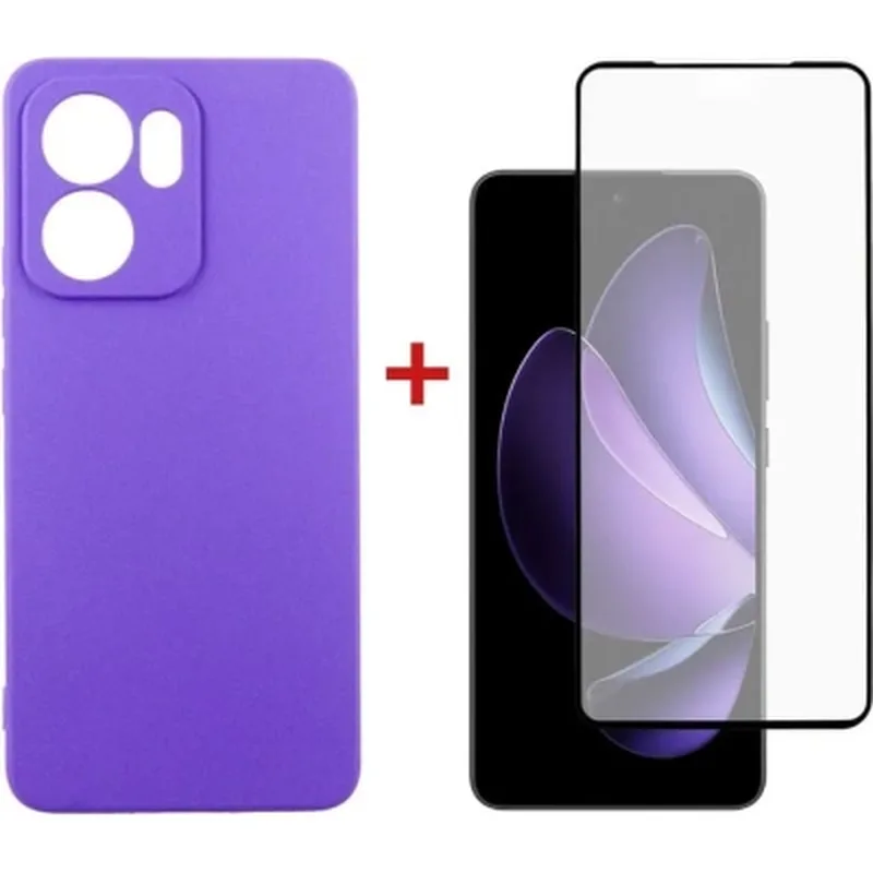 Чохол до мобільного телефона Dengos Oppo Reno 13F 4G Case Carbon + 2 Glass (Purple) (DG-CTG2P-23)