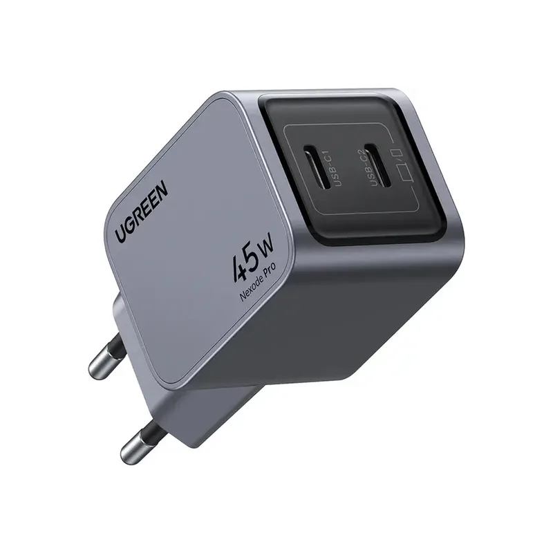 Зарядний пристрій Ugreen 2xUSB-C PD45W GaN X707 gray (35008)