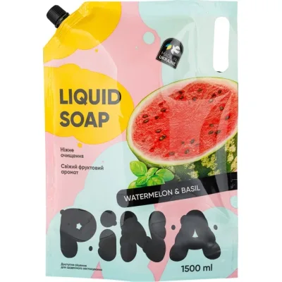 Рідке мило Pina Watermelon and basil Дой-пак 1500 мл (4820287020500)
