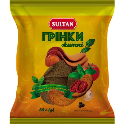 Сухарики Sultan житні " в'ялені томати" 80 г (slt.52650)