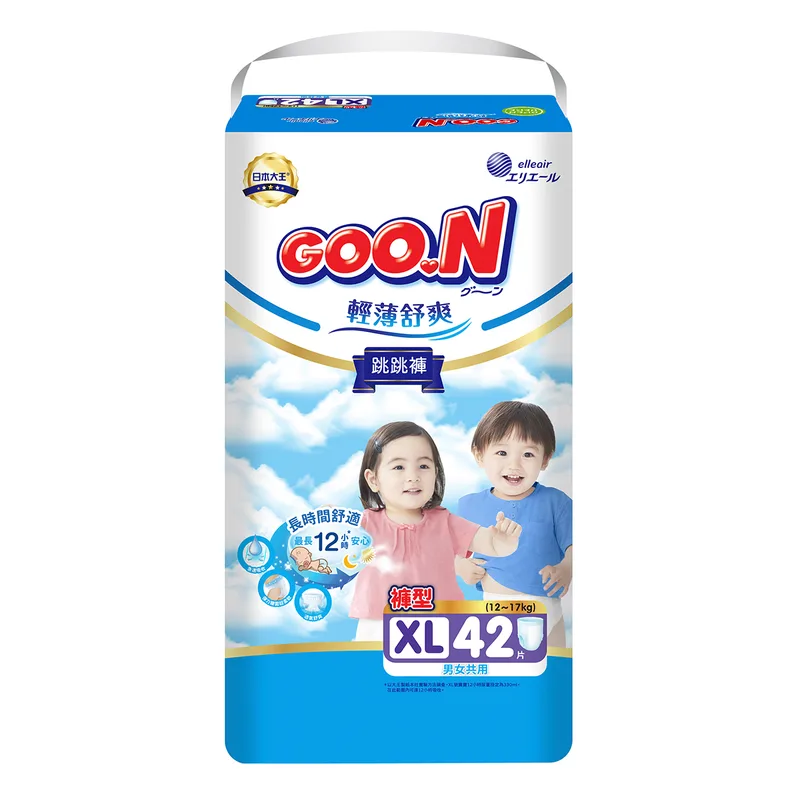 Трусики-підгузки GOO.N Slim & Comfortable для дітей 12-17 кг (розмір XL, унісекс, 42 шт)
