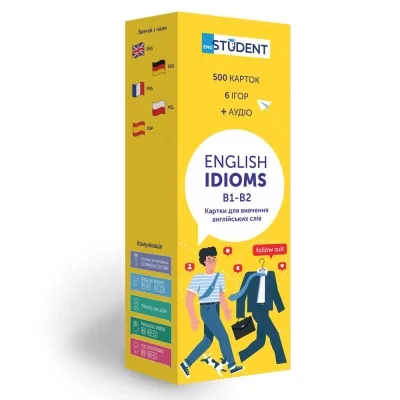 Навчальний набір English Student Картки для вивчення англійської мови Idioms B1-B2 (укр.) (591225996)