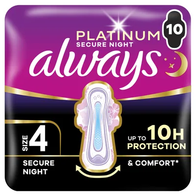 Гігієнічні прокладки Always Platinum Secure Night (Розмір 4) 10 шт. (8001841449906)