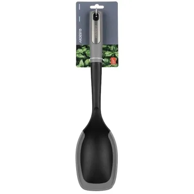 Ложка кухарська Ardesto Gemini, 34см, пластик, силікон, сіро-чорний (AR2125G)