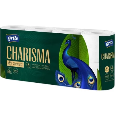 Туалетний папір Grite Charisma 4 шари 8 рулонів (4770023348828/4770023000344)