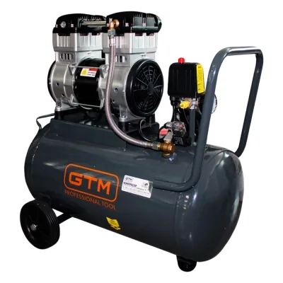 Компресор GTM 50л, 210л/хв, 1,8кВт, 8бар, 220В, 2 циліндри безмасляний (KCW1500-50L)