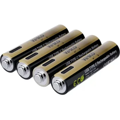 Акумулятор Verico AAA USB Type-C 750mAh/1125mWh-1.5V Li-ion 4шт./уп. (Loop Energy PRO) (1UDBT-A7WEAC-NN)